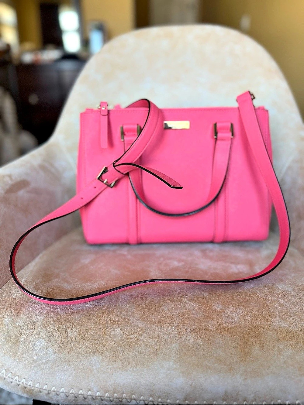 Kate Spade Mayfair Pink Tote Like New - Picture 3 of 12